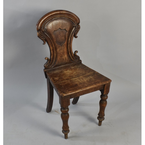 506 - A Late Victorian Hall Side Chair, Front Legs in Need of Attention and General Restoration Required