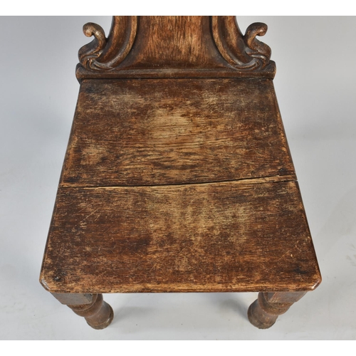 506 - A Late Victorian Hall Side Chair, Front Legs in Need of Attention and General Restoration Required