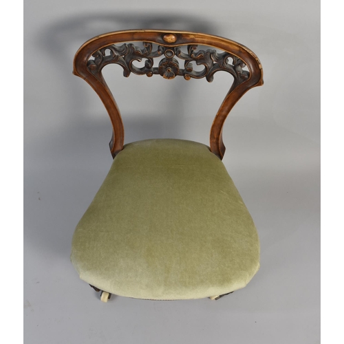 508 - A Late Victorian Ladies Nursing Chair with Carved Top Rail