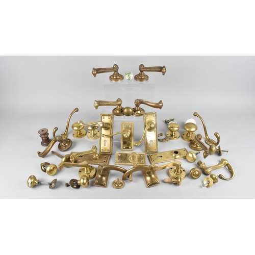 516 - A Collection of Various Items of Brass Door Furniture, Mainly 20th Century