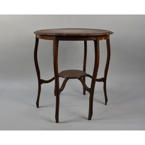 76 - An Octagonal Topped Occasional Table on Hexagonal Supports with Central Stretcher Shelf, 75cms High