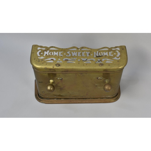 84 - A Late 19th Century Brass Footman having Pierced Top, 'Home Sweet Home', Two Ball Knobs to Front, 43... 