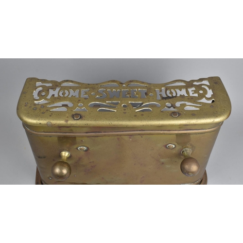 84 - A Late 19th Century Brass Footman having Pierced Top, 'Home Sweet Home', Two Ball Knobs to Front, 43... 