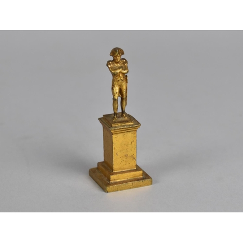 91 - A Small Gilt Bronze Study of Napoleon on Plinth Base