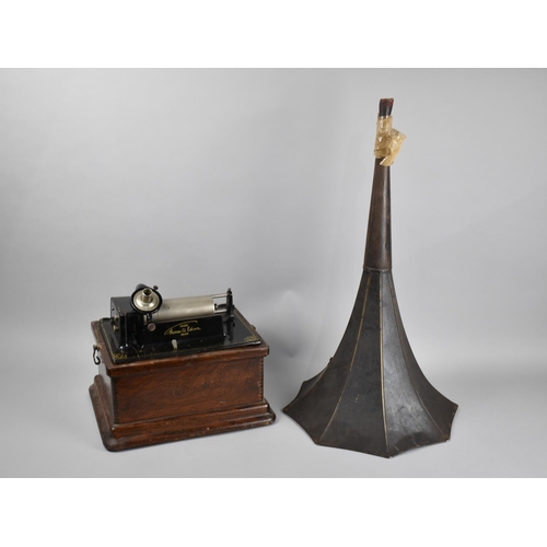 95 - An Early 20th Century Edison Fireside Combination Type Phonograph, Serial Number 91552, with Trumpet... 