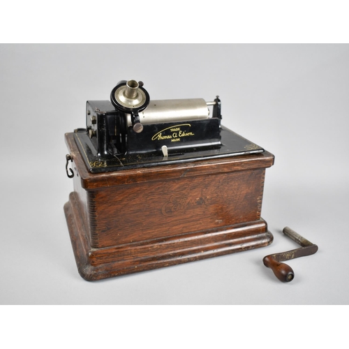 95 - An Early 20th Century Edison Fireside Combination Type Phonograph, Serial Number 91552, with Trumpet... 