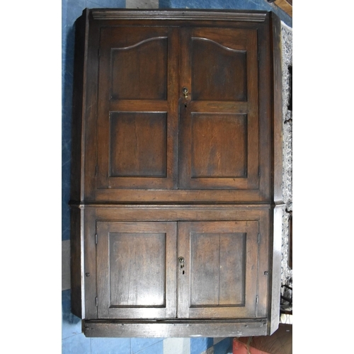 494 - A 19th Century Oak Double Free Standing Corner Cupboard for Restoration with Panelled Doors, 133cms ... 