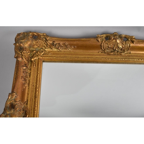 192 - A Modern Gilt Framed Rectangular Wall Mirror, 62x52cms