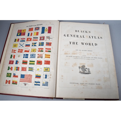 207 - A Large Bound Black' Atlas of The World, 1870, New and Revised Edition