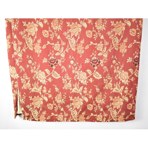 247 - A Pair of Patterned Paoletti Curtains, 228x177cm Drop together with a Pair of Tie Backs and a Throw