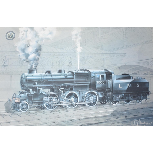 256 - A Set of Four Framed Prints of British Railway Locomotives, Each 56x35cms