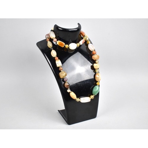 286 - A Far Eastern/Chinese Semi-Precious Stone Necklace With Various Precious Stone Beads to include Carn... 