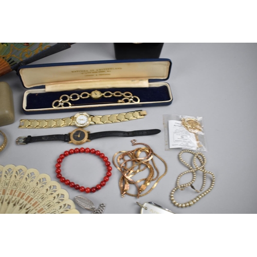 290 - A Collection of Various Costume Jewellery to Comprise Wrist Watches, Pearl Necklaces, Bead Necklaces... 