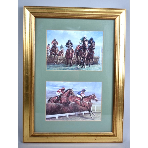 301 - A Framed Horse Racing Print, Graham Istabraq 2000 Gold Cup, Each 19.5cmx14cm