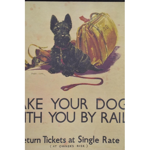 348 - A Framed Railway Poster Print, 'Take Your Dog With You By Rail', 18.5x27cm