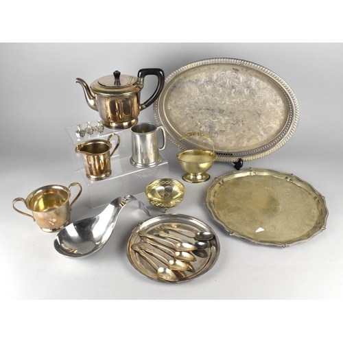 375 - A Collection of Various Silver Plate to Comprise Galleried Tray, Teawares etc