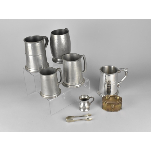 377 - A Collection of Pewter Tankards etc