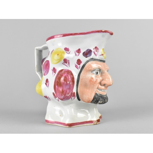 402 - A 19th Century Staffordshire Mask Jug Modelled as Bacchus, 11.5cm high