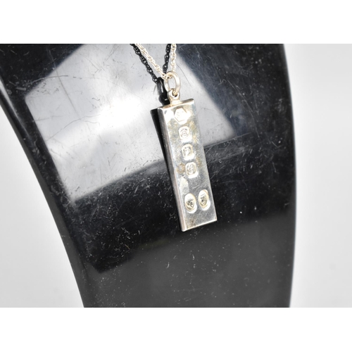 447 - A Silver Ingot on Chain