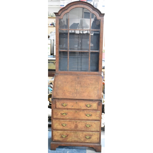 503 - A Late 19th/Early 20th Century Mahogany Bookcase Bureau with Hinged Front Revealing Fitted Interior ... 