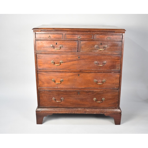 504 - A 19th Century Mahogany Chest of Two Short and Three Long Drawers with Top Three Smaller Drawers on ... 