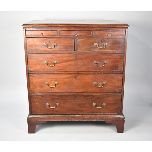 504 - A 19th Century Mahogany Chest of Two Short and Three Long Drawers with Top Three Smaller Drawers on ... 