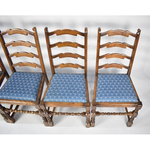 507 - A Set of Four Oak Framed Dining Chairs