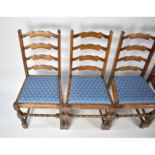 507 - A Set of Four Oak Framed Dining Chairs