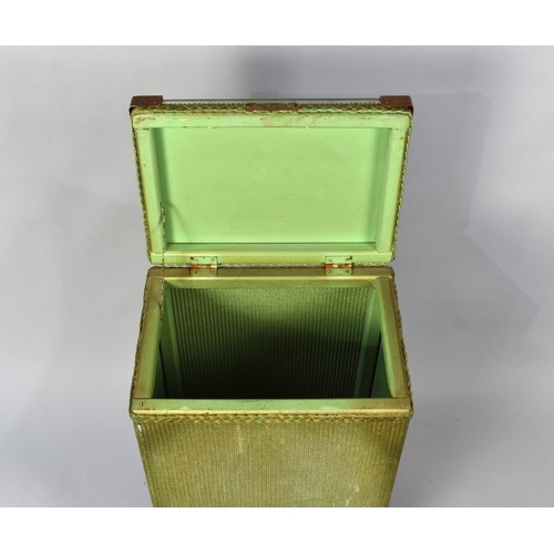 512 - A Lloyd Loom Linen Box with Glass Top, 57.5cms High