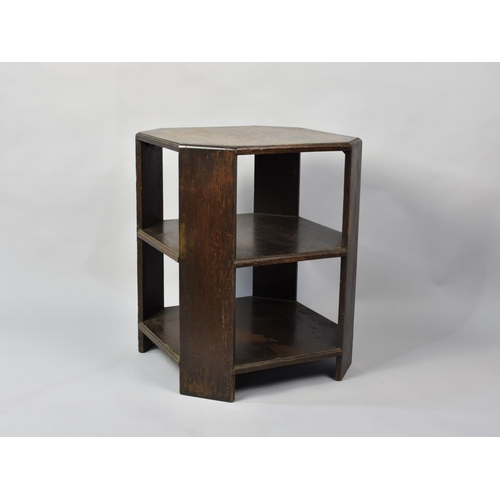 513 - A Mid 20th Century Oak Octagonal Occasional Table/Store, 45x46cms High