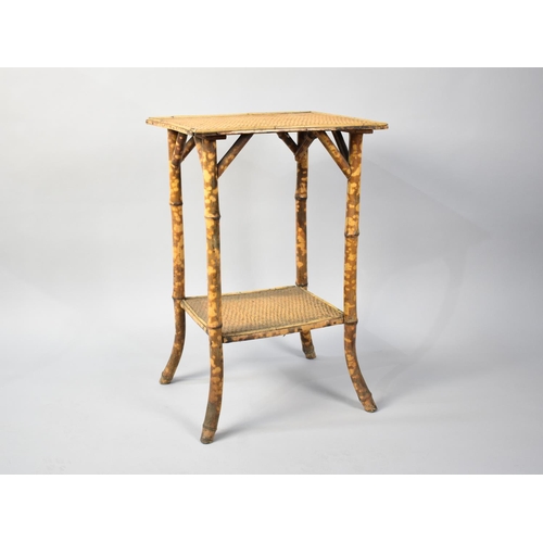 517 - A Bamboo Framed Occasional Table with Stretcher Shelf, 46x37x71cms High