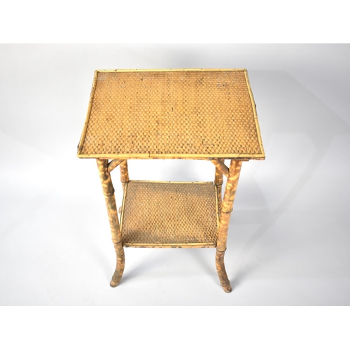 517 - A Bamboo Framed Occasional Table with Stretcher Shelf, 46x37x71cms High