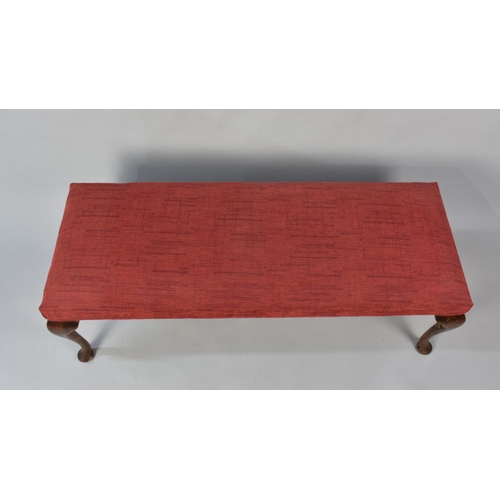 518 - A Rectangular Stool with Cabriole Supports, 45cms Wide