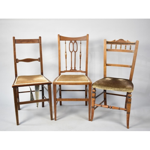 532 - Three Various Side Chairs to Include Two with String Inlay