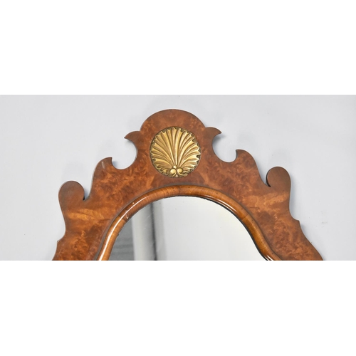 534 - A Victorian Pier Mirror with Fret Cut Top and Shell Motif, 132cms High