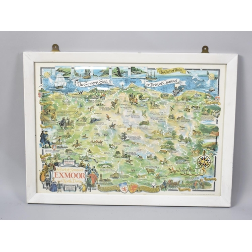 537 - A Framed Map Print, A Part of Somerset, Exmoor and North Devon