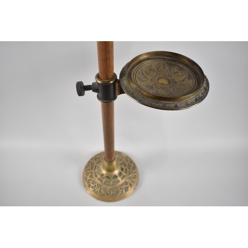 84 - A Mid/Late 19th Century Rise and Fall Oil Lamp Stand, the Bracket Height Adjusted by Screw Stamped M... 