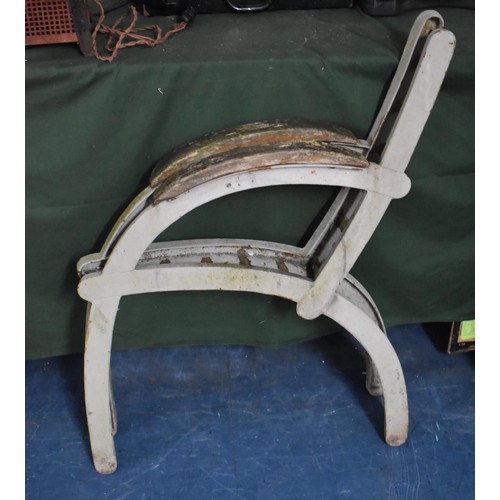 493 - A Pair of Cast Metal Bench Ends with Matching Table Base and a Further Pair of Bench Ends