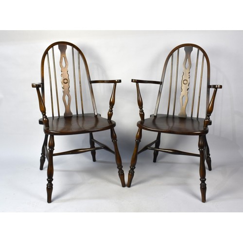 527 - A Pair of Glenister Hooped Back Kitchen Armchairs