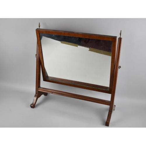 100 - A Mahogany Framed Swing Toilet Mirror, 55cms Wide