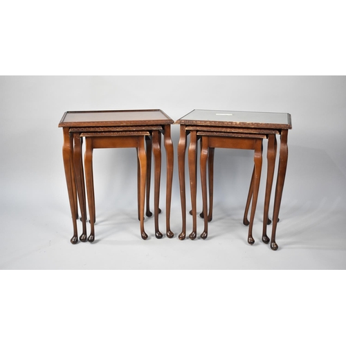 101 - A Pair of Mid 20th Century Mahogany Nests of Three Tables, Some Joints Requiring Attention, Each 48c... 