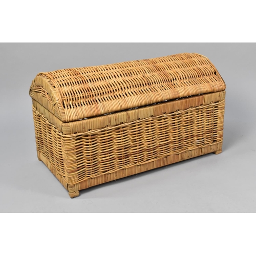 104 - A Modern Dome Topped Wicker Storage Box, 59cms Wide