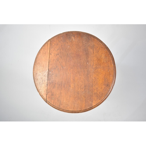 121 - A Vintage Circular Topped Oak Plant Stand, 30cms Wide