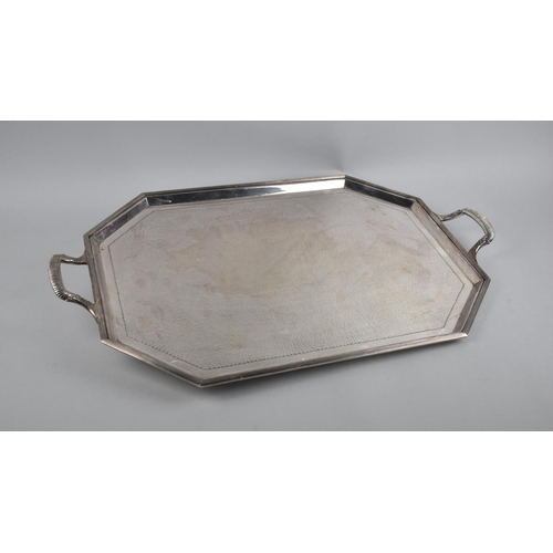 127 - An Edwardian Silver Plated Two Handled Drinks Tray, 60cms by 36.5cms