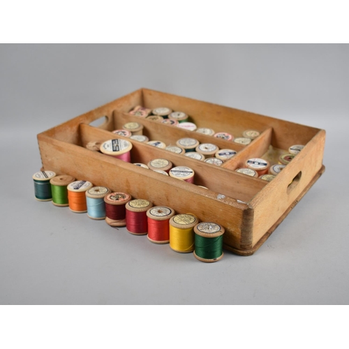 131 - A Vintage Cutlery Box Containing Various Cottons