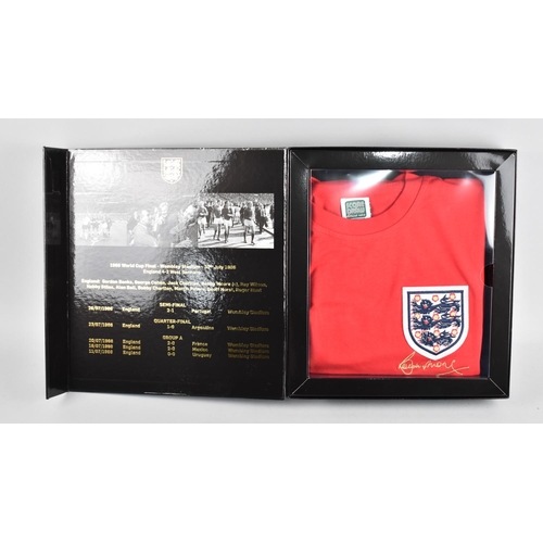 136 - A Reproduction World Cup 1966 50th Anniversary Bobby Moore Signatory Shirt, Size L in Presentation B... 