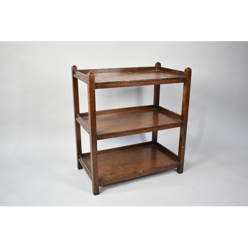 139 - A Mid 20th Century Oak Three Tier Trolley, Castors Removed, 62cms Wide