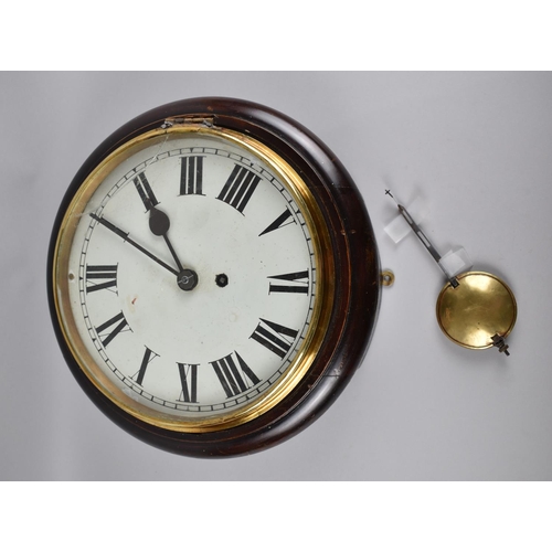 141 - A Vintage Circular 30 Hour Wall Clock with Spring Driven Movement, 32cms Diameter (Cracked Glass)