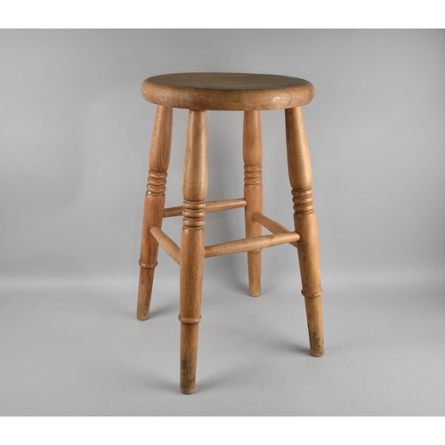 166 - A Mid/Late 20th Century Circular Topped Stool, 52.5cms High