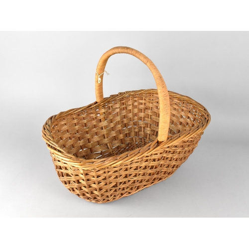 177 - A Vintage Wicker Shopping Basket, 42cms Long